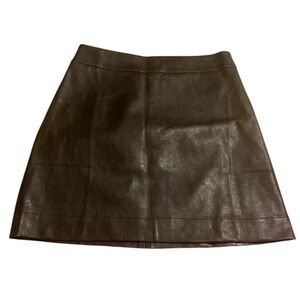 J. Crew Black Faux-leather A-line mini skirt, size 4, NWT, $50